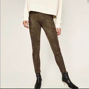NWOT Zara Basic Collection Faux Suede Leggings